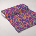 Fiesta Blooms Pattern 17 Fleece Fabric — fleece fabric unrolled bolt preview (mv-fleece-v1:bolt)