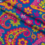 Fiesta Blooms Pattern 17 Fleece Fabric — fleece fabric folded close-up preview (mv-fleece-v1:lying)