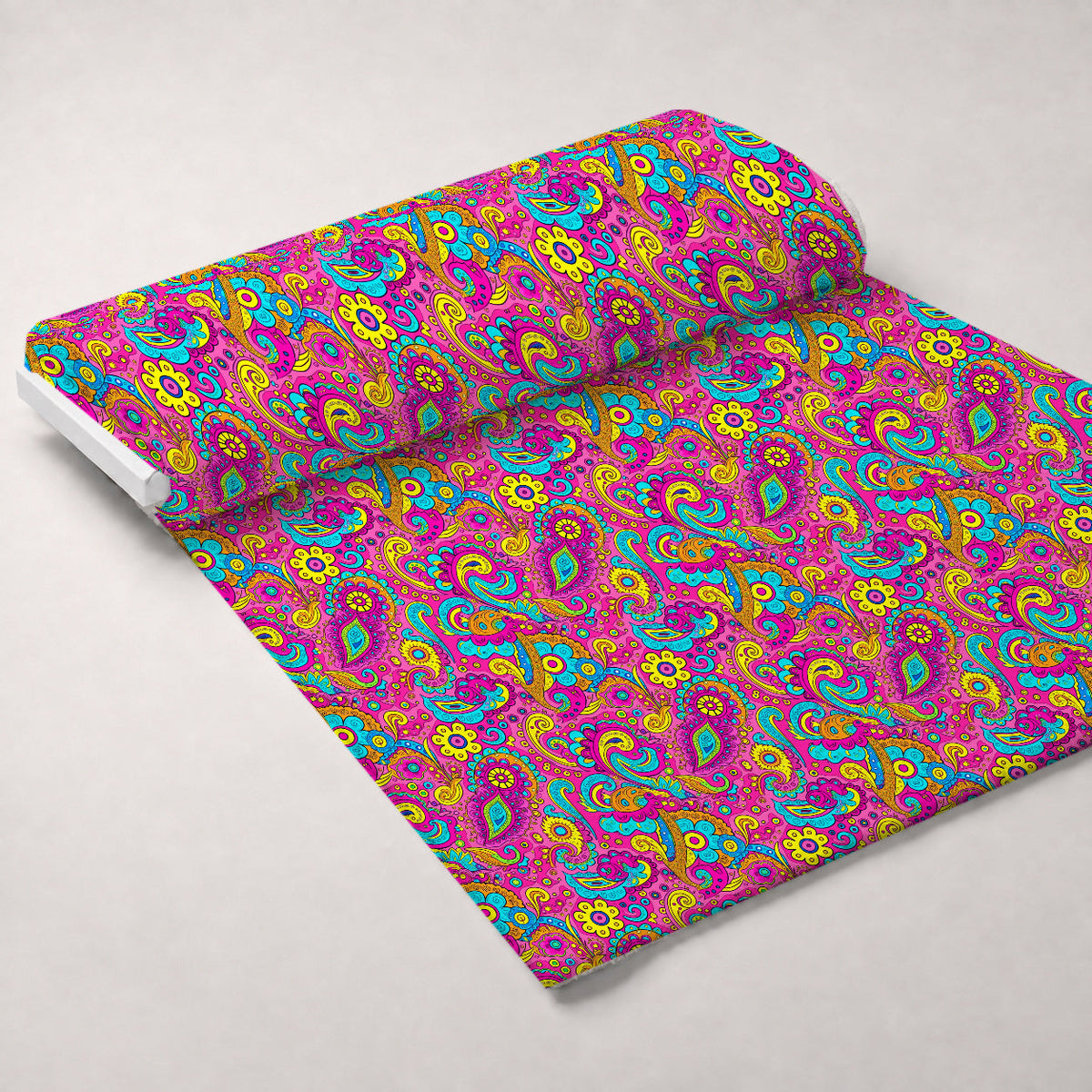 Fiesta Blooms Pattern 18 Fleece Fabric — fleece fabric unrolled bolt preview (mv-fleece-v1:bolt)