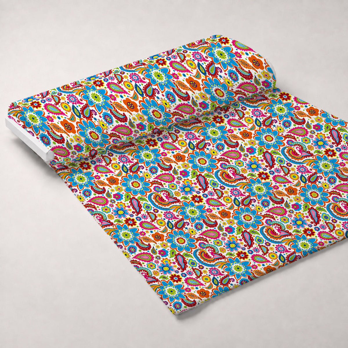 Fiesta Blooms Pattern 3 Fleece Fabric — fleece fabric unrolled bolt preview (mv-fleece-v1:bolt)