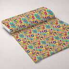 Fiesta Blooms Pattern 4 Fleece Fabric — fleece fabric unrolled bolt preview (mv-fleece-v1:bolt)