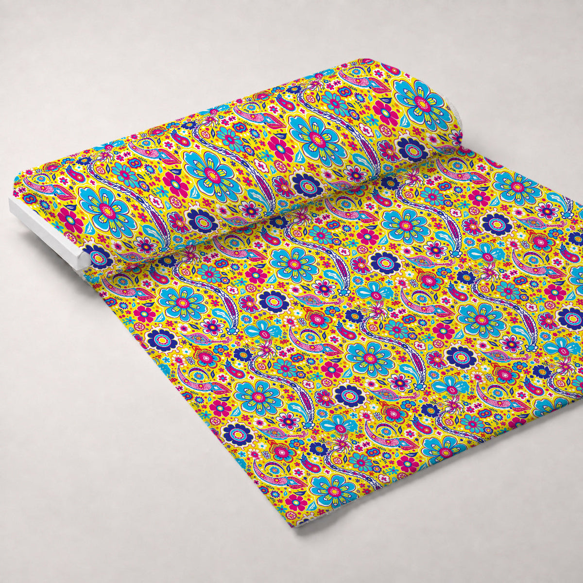 Fiesta Blooms Pattern 4 Fleece Fabric — fleece fabric unrolled bolt preview (mv-fleece-v1:bolt)