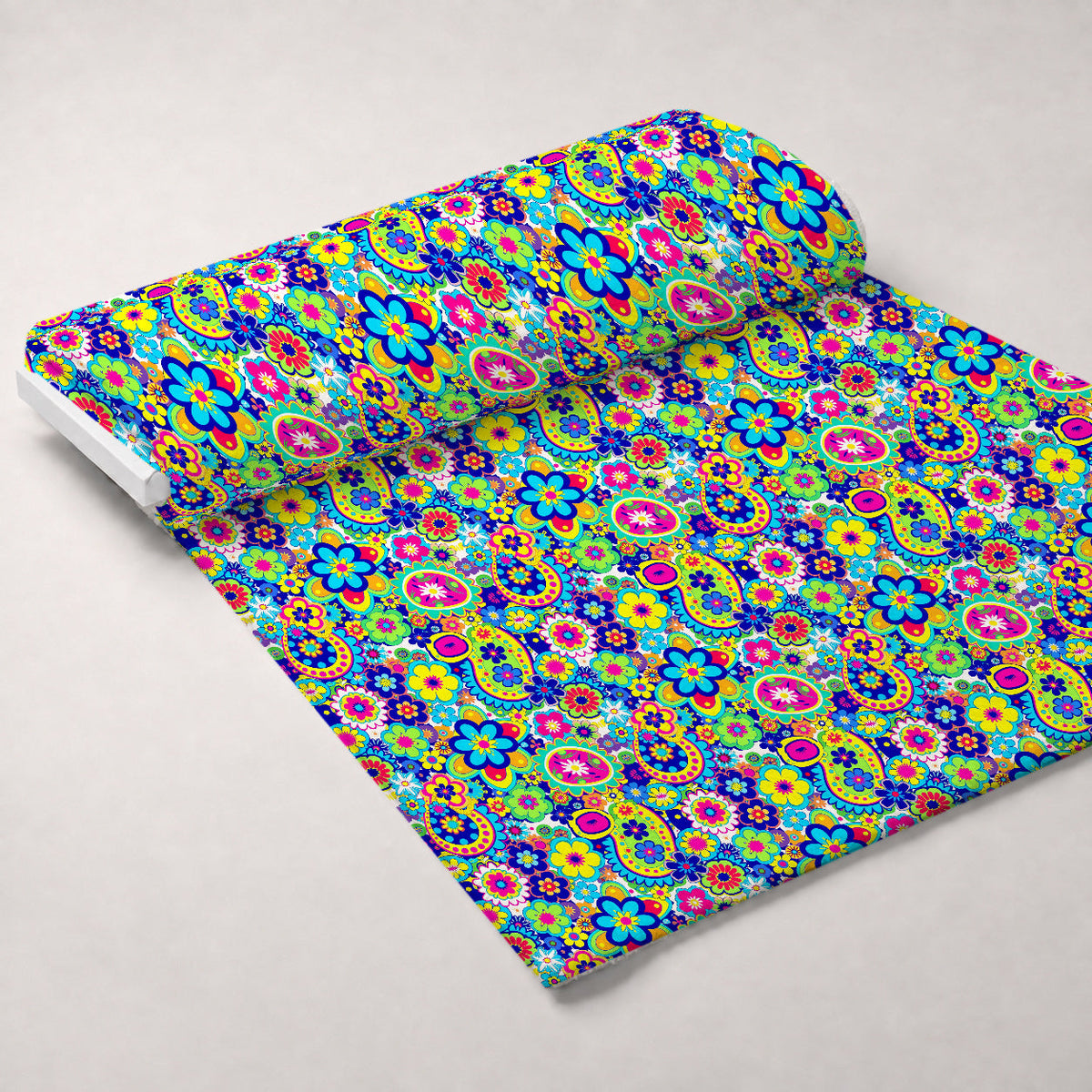 Fiesta Blooms Pattern 5 Fleece Fabric — fleece fabric unrolled bolt preview (mv-fleece-v1:bolt)