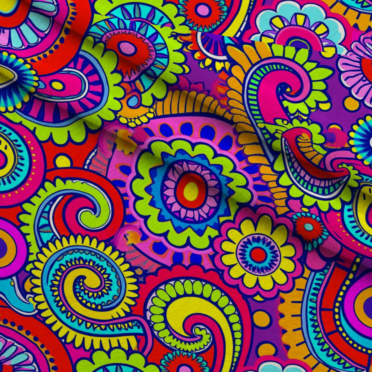 Fiesta Blooms Pattern 7 Fleece Fabric — fleece fabric folded close-up preview (mv-fleece-v1:lying)