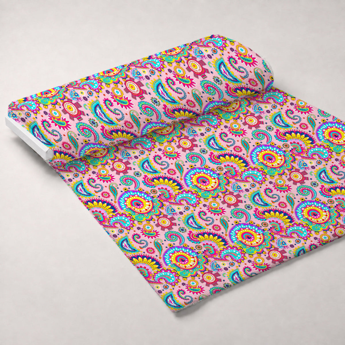 Fiesta Blooms Pattern 8 Fleece Fabric — fleece fabric unrolled bolt preview (mv-fleece-v1:bolt)