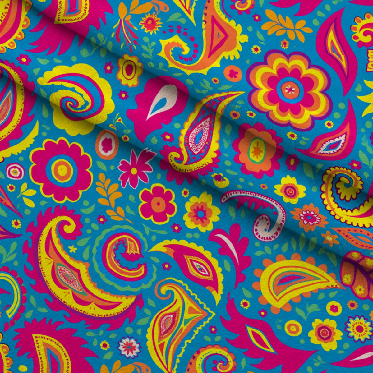 Fiesta Blooms Pattern 9 Fleece Fabric — fleece fabric folded close-up preview (mv-fleece-v1:lying)