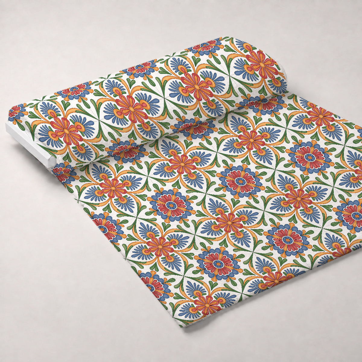 Fiesta Tiles Pattern 1 Fleece Fabric — fleece fabric unrolled bolt preview (mv-fleece-v1:bolt)