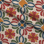 Fiesta Tiles Pattern 13 Fleece Fabric — fleece fabric folded close-up preview (mv-fleece-v1:lying)