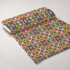 Fiesta Tiles Pattern 14 Fleece Fabric — fleece fabric unrolled bolt preview (mv-fleece-v1:bolt)