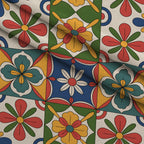 Fiesta Tiles Pattern 14 Fleece Fabric — fleece fabric folded close-up preview (mv-fleece-v1:lying)