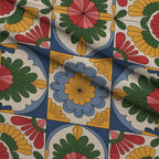Fiesta Tiles Pattern 16 Fleece Fabric — fleece fabric folded close-up preview (mv-fleece-v1:lying)