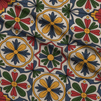 Fiesta Tiles Pattern 17 Fleece Fabric — fleece fabric folded close-up preview (mv-fleece-v1:lying)