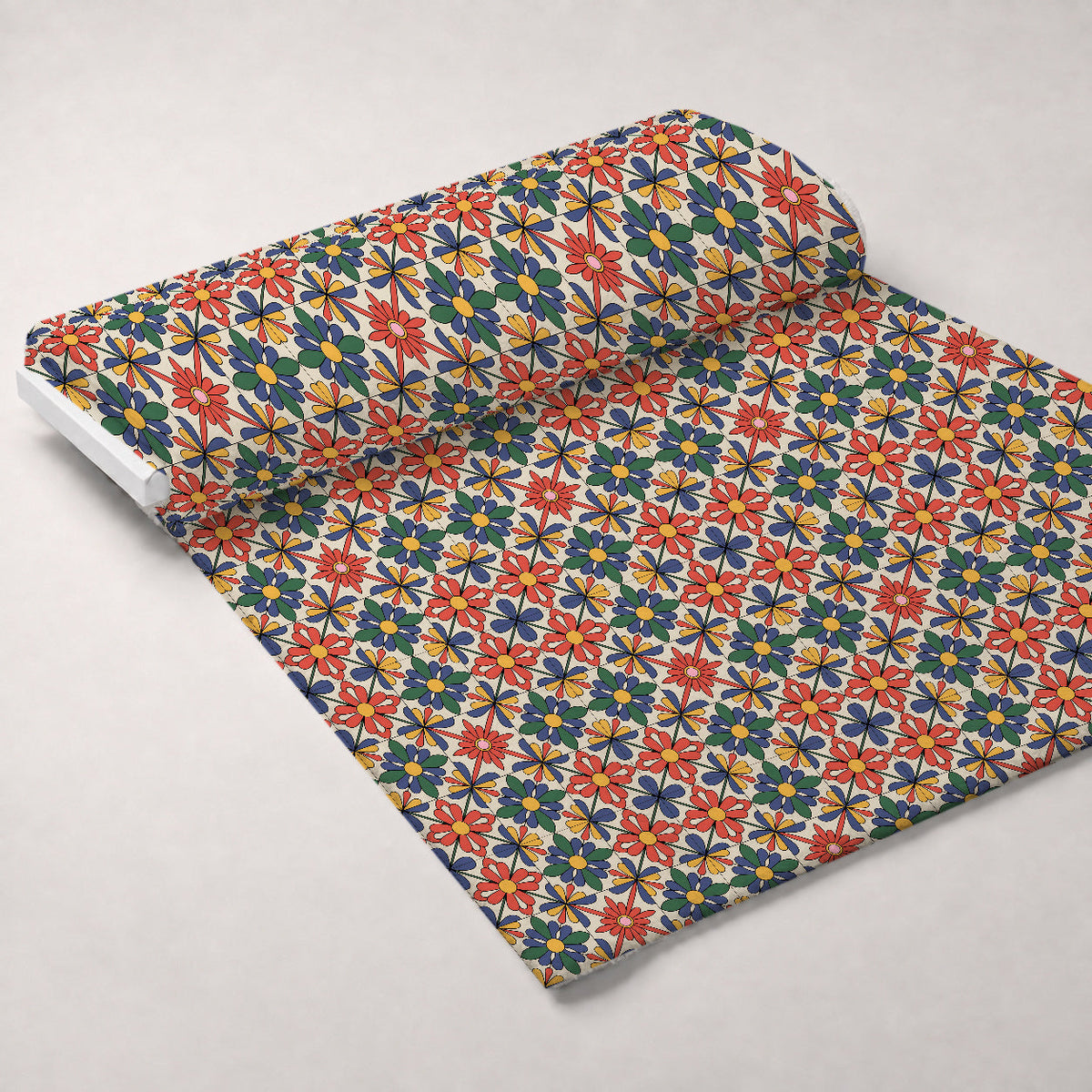 Fiesta Tiles Pattern 25 Fleece Fabric — fleece fabric unrolled bolt preview (mv-fleece-v1:bolt)