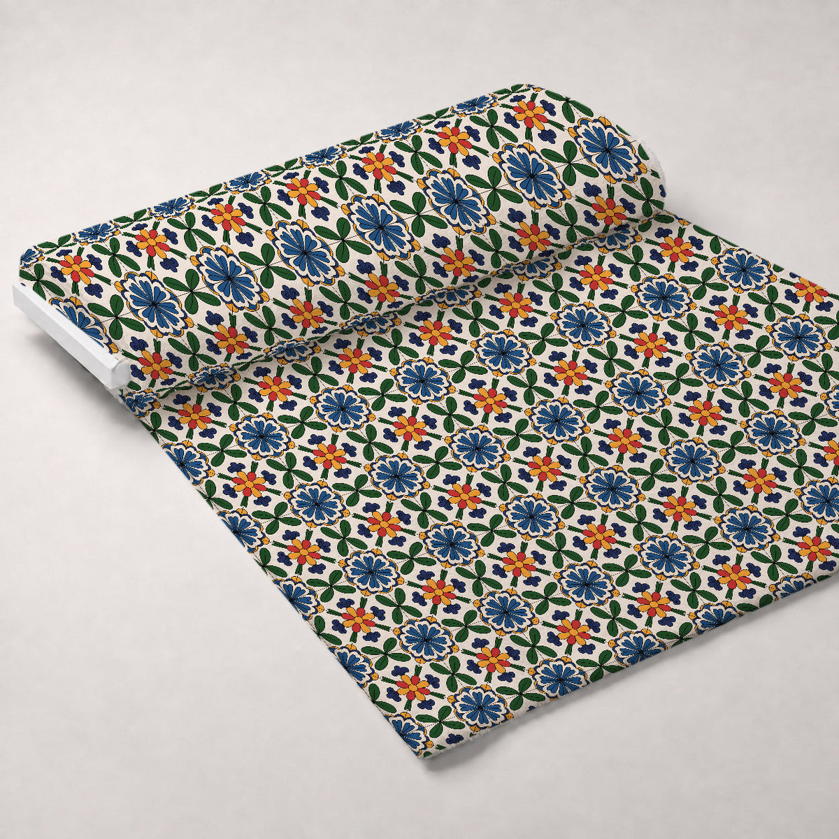 Fiesta Tiles Pattern 27 Fleece Fabric — fleece fabric unrolled bolt preview (mv-fleece-v1:bolt)