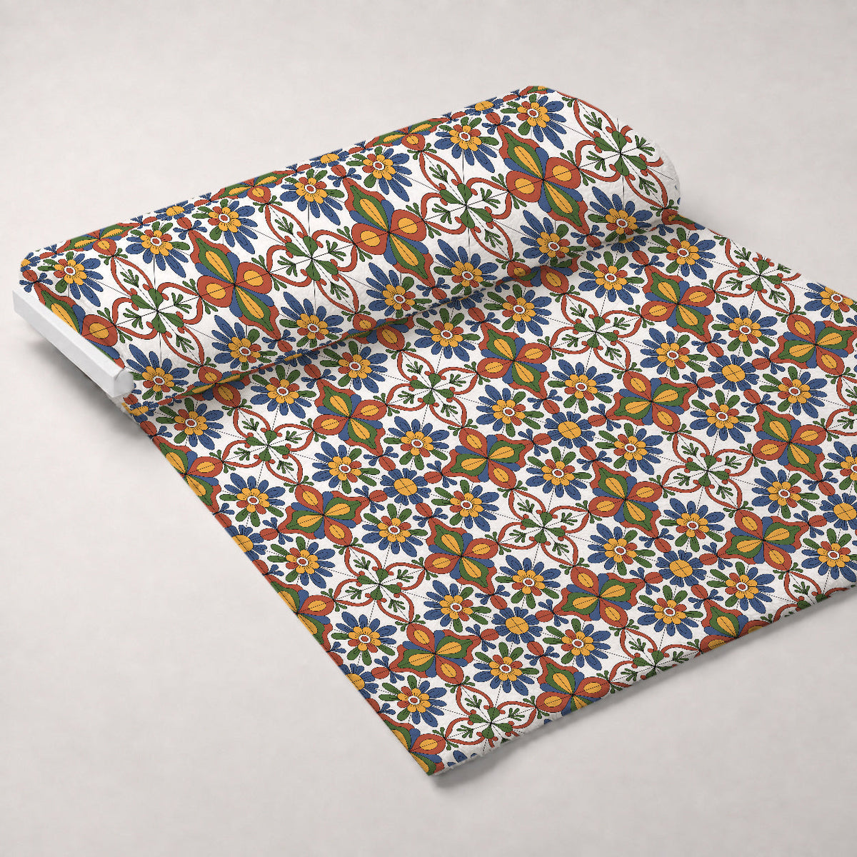 Fiesta Tiles Pattern 31 Fleece Fabric — fleece fabric unrolled bolt preview (mv-fleece-v1:bolt)