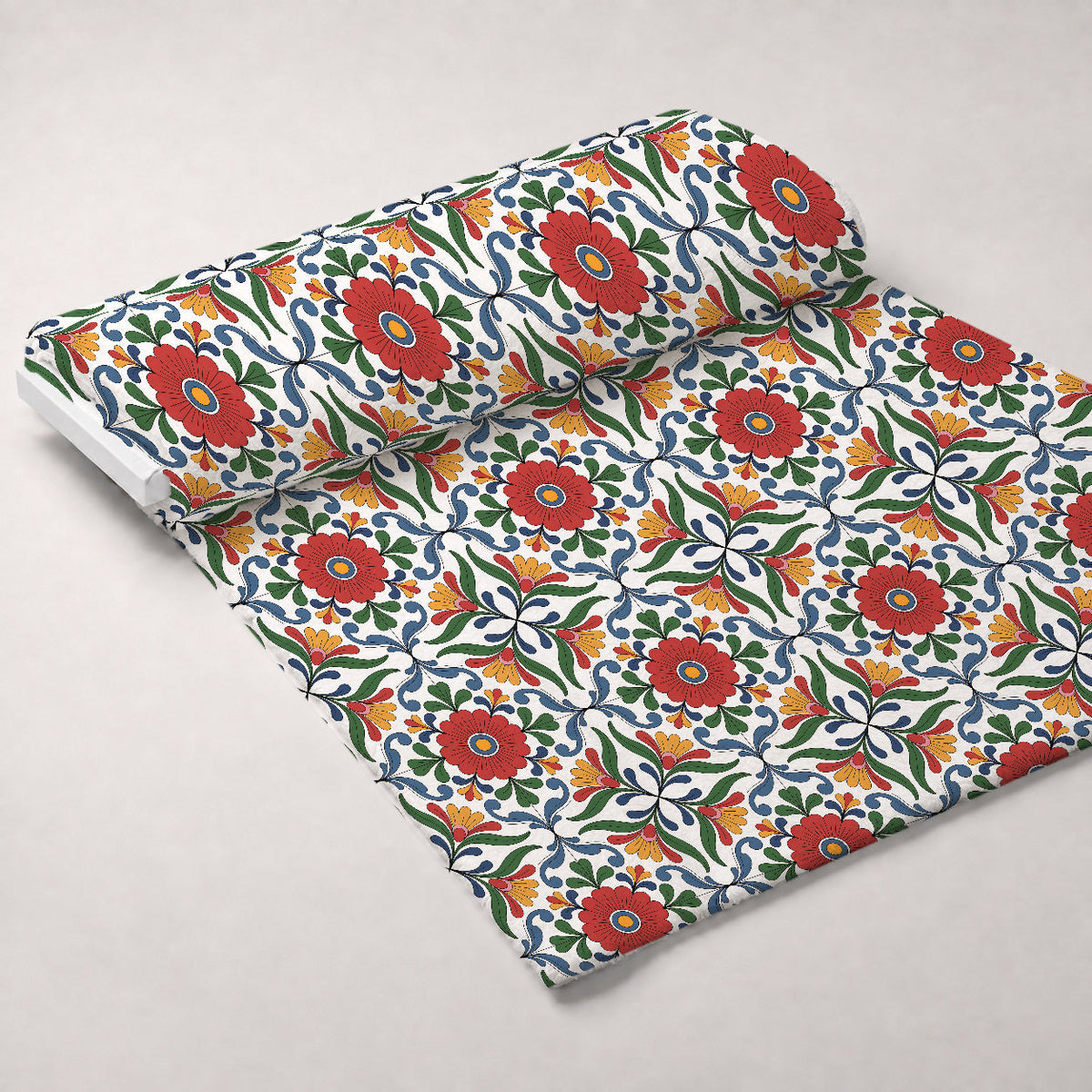 Fiesta Tiles Pattern 4 Fleece Fabric — fleece fabric unrolled bolt preview (mv-fleece-v1:bolt)