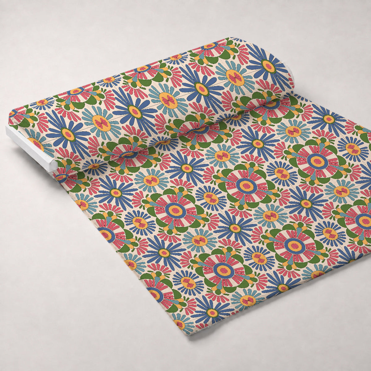 Fiesta Tiles Pattern 6 Fleece Fabric — fleece fabric unrolled bolt preview (mv-fleece-v1:bolt)