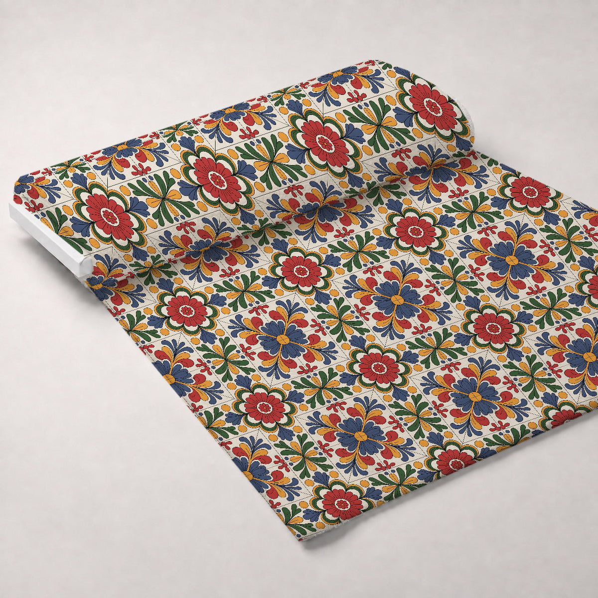 Fiesta Tiles Pattern 7 Fleece Fabric — fleece fabric unrolled bolt preview (mv-fleece-v1:bolt)