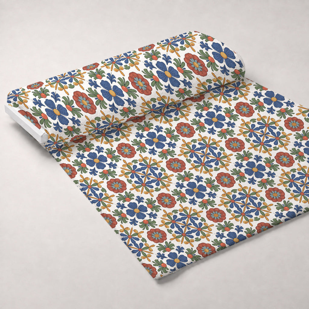 Fiesta Tiles Pattern 9 Fleece Fabric — fleece fabric unrolled bolt preview (mv-fleece-v1:bolt)