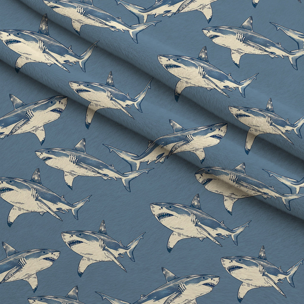 Fin Patrol Pattern 1 Fleece Fabric — fleece fabric folded close-up preview (mv-fleece-v1:lying)