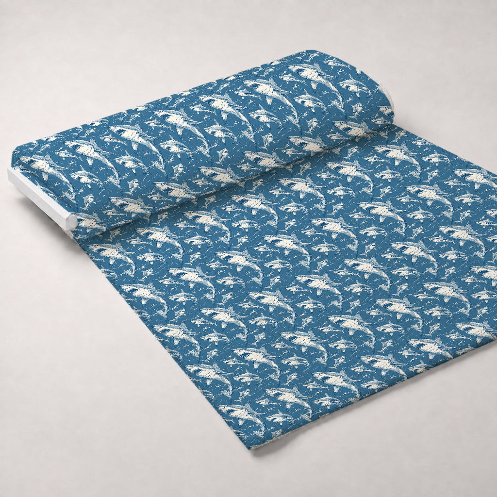 Fin Patrol Pattern 4 Fleece Fabric — fleece fabric unrolled bolt preview (mv-fleece-v1:bolt)