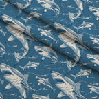 Fin Patrol Pattern 4 Fleece Fabric — fleece fabric folded close-up preview (mv-fleece-v1:lying)