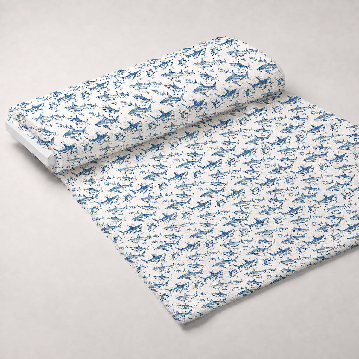 Fin Patrol Pattern 6 Fleece Fabric — fleece fabric unrolled bolt preview (mv-fleece-v1:bolt)