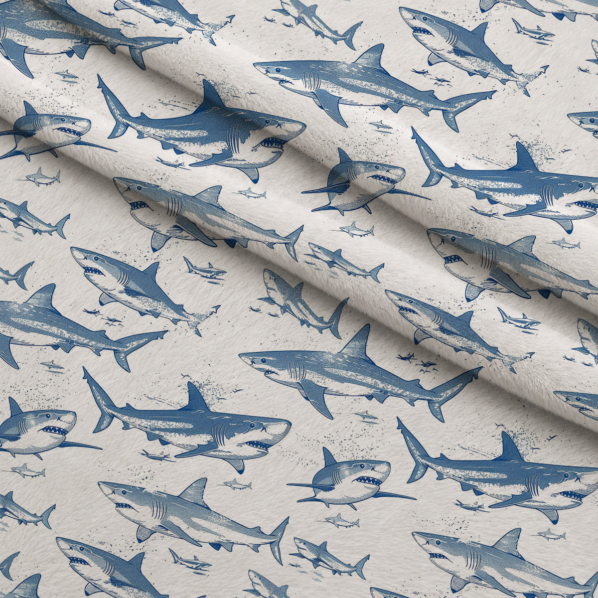Fin Patrol Pattern 6 Fleece Fabric — fleece fabric folded close-up preview (mv-fleece-v1:lying)