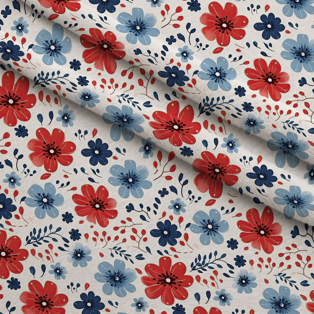 Firecracker Blooms Pattern 13 Fleece Fabric — fleece fabric folded close-up preview (mv-fleece-v1:lying)