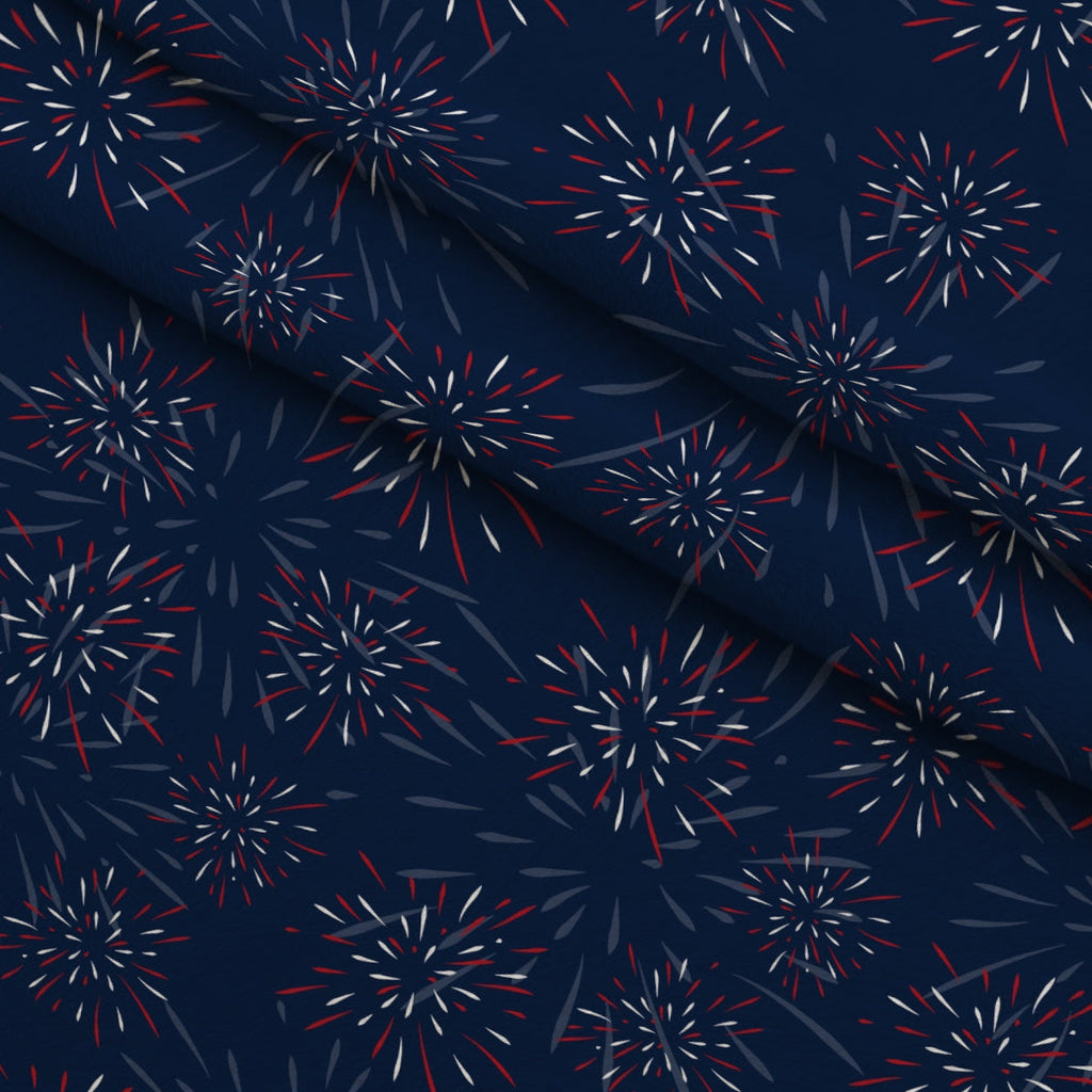 Firecracker Blooms Pattern 2 Fleece Fabric — fleece fabric folded close-up preview (mv-fleece-v1:lying)