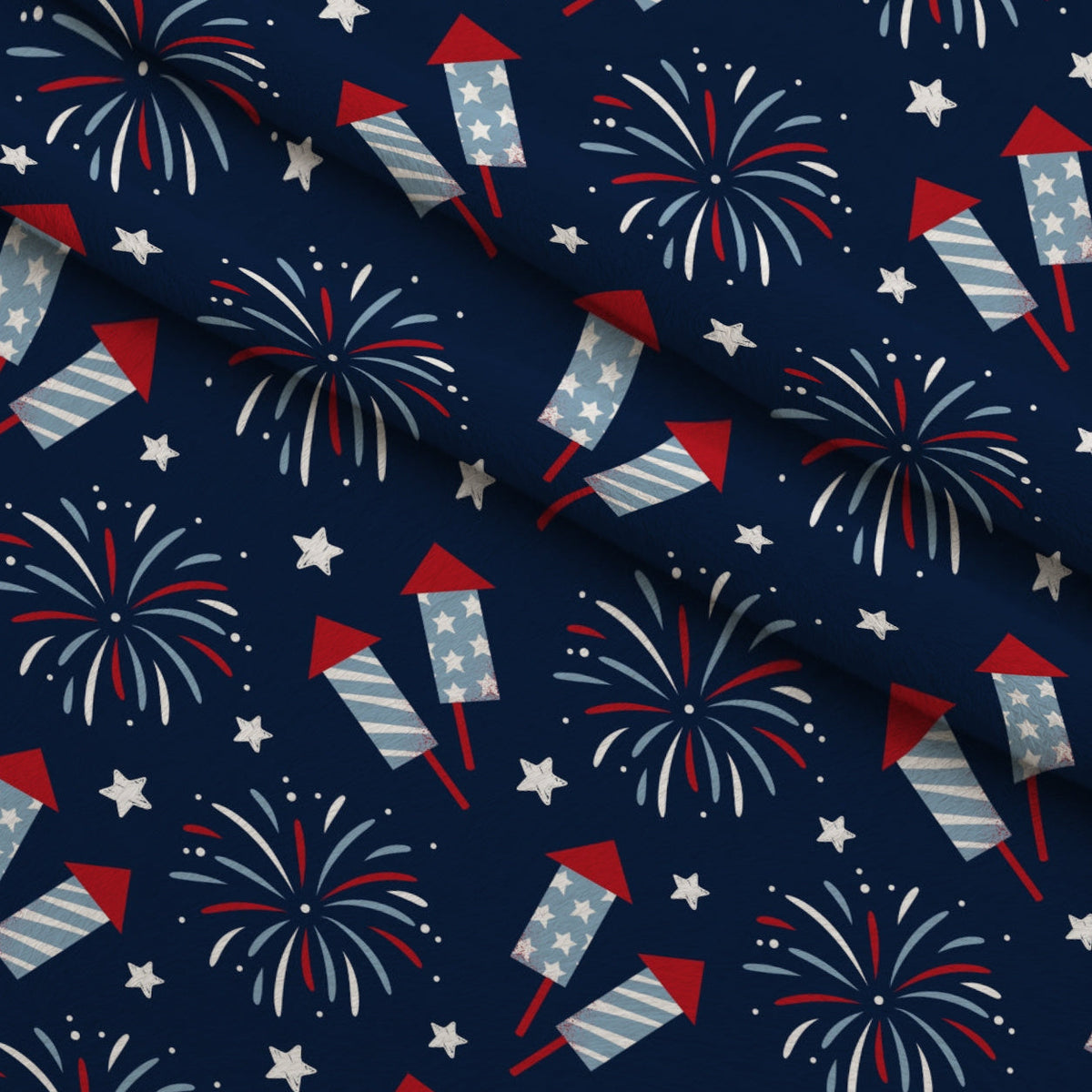 Firecracker Blooms Pattern 7 Fleece Fabric — fleece fabric folded close-up preview (mv-fleece-v1:lying)