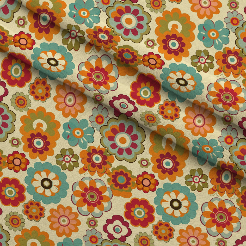 Flower Power Pattern 10 Fleece Fabric — fleece fabric folded close-up preview (mv-fleece-v1:lying)