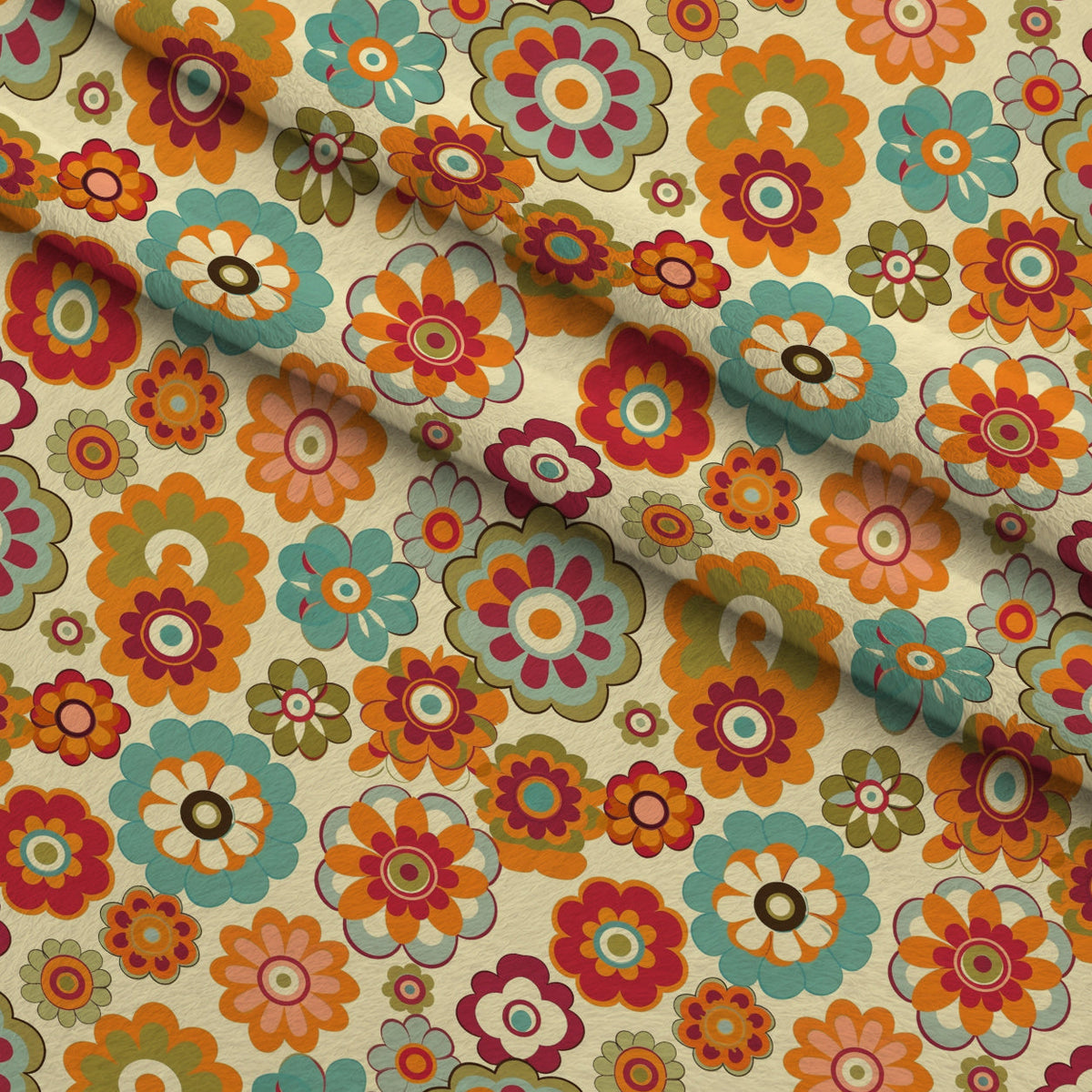 Flower Power Pattern 10 Fleece Fabric — fleece fabric folded close-up preview (mv-fleece-v1:lying)