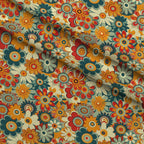 Flower Power Pattern 11 Fleece Fabric — fleece fabric folded close-up preview (mv-fleece-v1:lying)