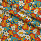 Flower Power Pattern 13 Fleece Fabric — fleece fabric folded close-up preview (mv-fleece-v1:lying)