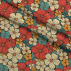 Flower Power Pattern 18 Fleece Fabric — fleece fabric folded close-up preview (mv-fleece-v1:lying)