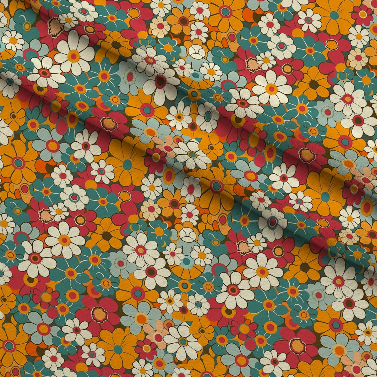 Flower Power Pattern 20 Fleece Fabric — fleece fabric folded close-up preview (mv-fleece-v1:lying)
