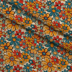 Flower Power Pattern 22 Fleece Fabric — fleece fabric folded close-up preview (mv-fleece-v1:lying)