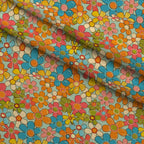 Flower Power Pattern 4 Fleece Fabric — fleece fabric folded close-up preview (mv-fleece-v1:lying)