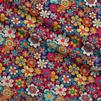 Flower Power Pattern 5 Fleece Fabric — fleece fabric folded close-up preview (mv-fleece-v1:lying)