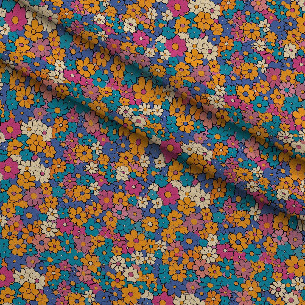 Flower Power Pattern 9 Fleece Fabric — fleece fabric folded close-up preview (mv-fleece-v1:lying)
