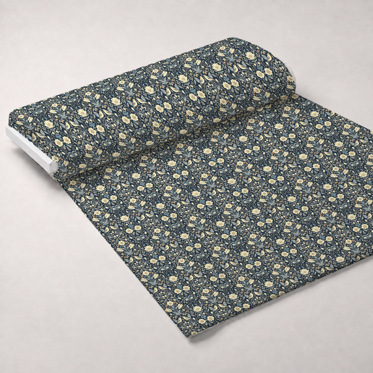Folklore Blooms Pattern 1 Fleece Fabric — fleece fabric unrolled bolt preview (mv-fleece-v1:bolt)