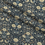 Folklore Blooms Pattern 1 Fleece Fabric — fleece fabric folded close-up preview (mv-fleece-v1:lying)