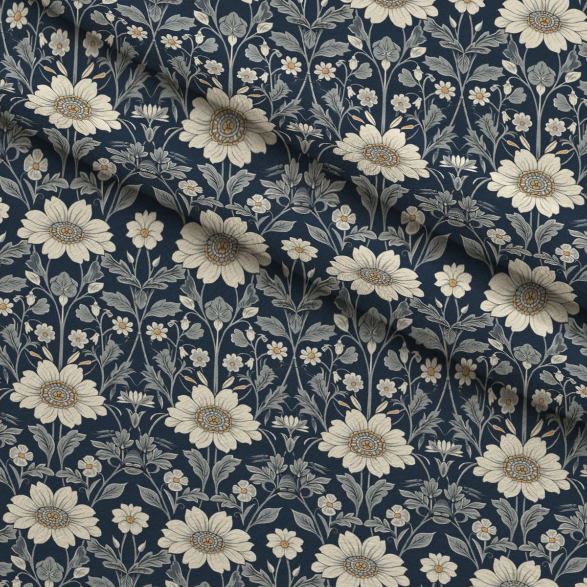 Folklore Blooms Pattern 20 Fleece Fabric — fleece fabric folded close-up preview (mv-fleece-v1:lying)