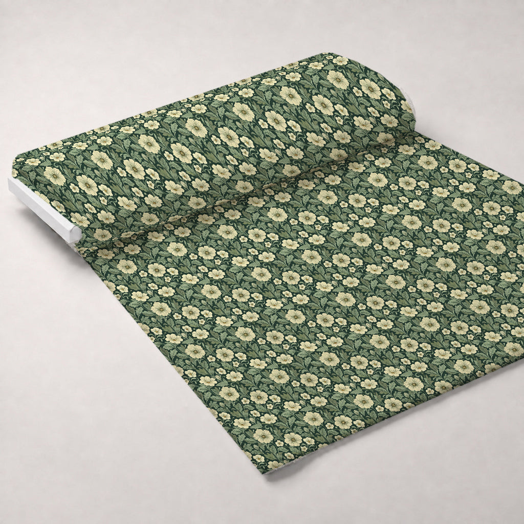 Folklore Blooms Pattern 3 Fleece Fabric — fleece fabric unrolled bolt preview (mv-fleece-v1:bolt)