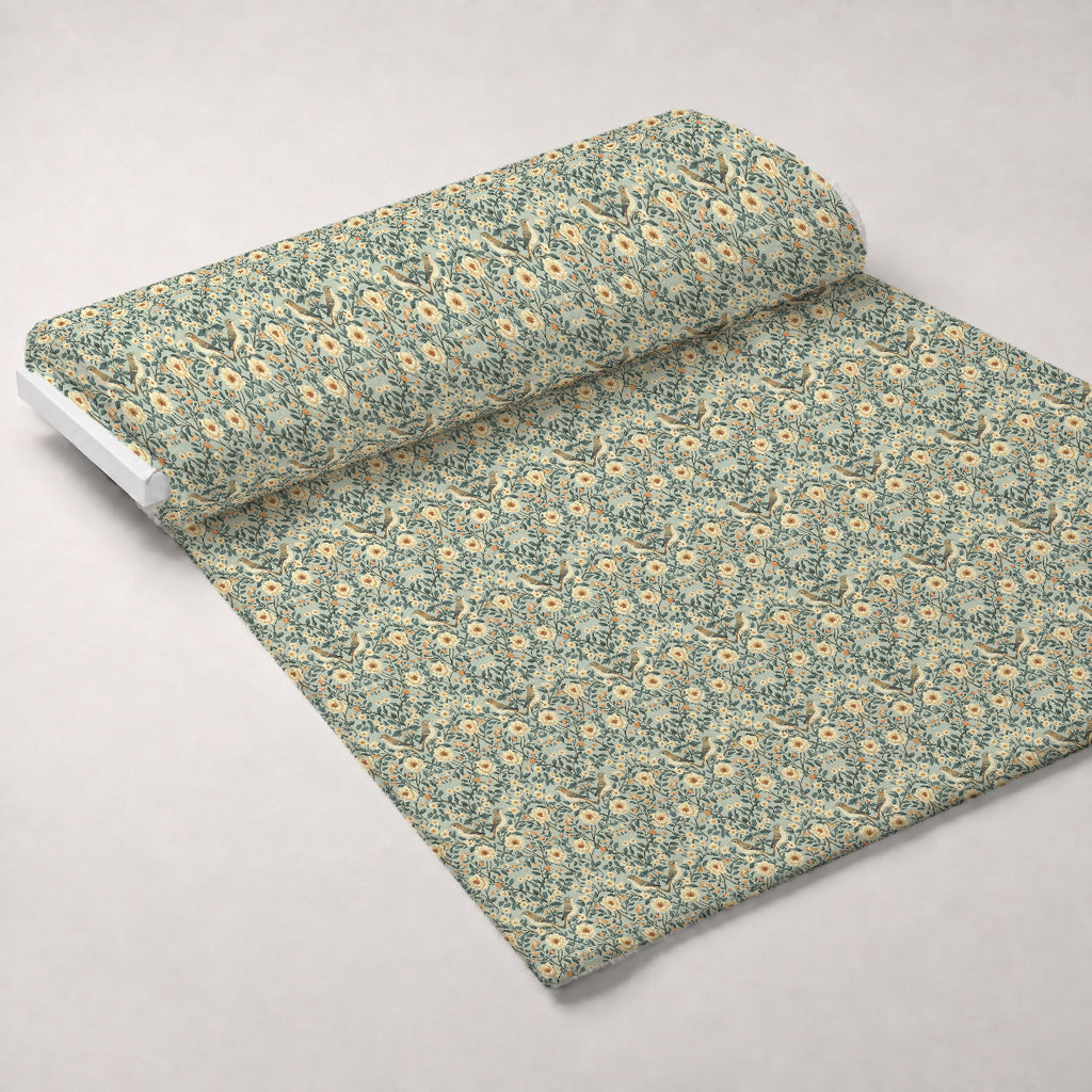 Folklore Blooms Pattern 6 Fleece Fabric — fleece fabric unrolled bolt preview (mv-fleece-v1:bolt)