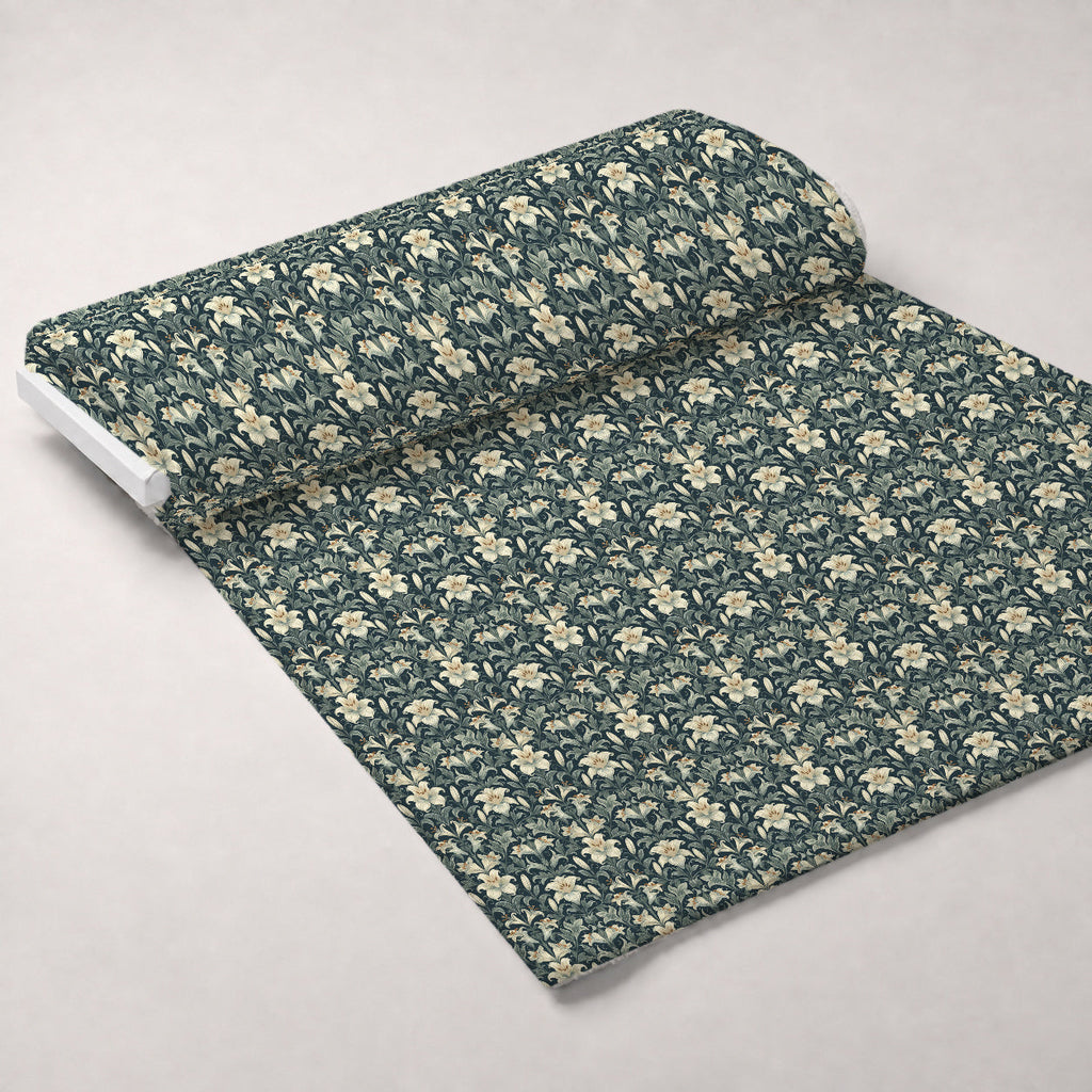 Folklore Blooms Pattern 8 Fleece Fabric — fleece fabric unrolled bolt preview (mv-fleece-v1:bolt)