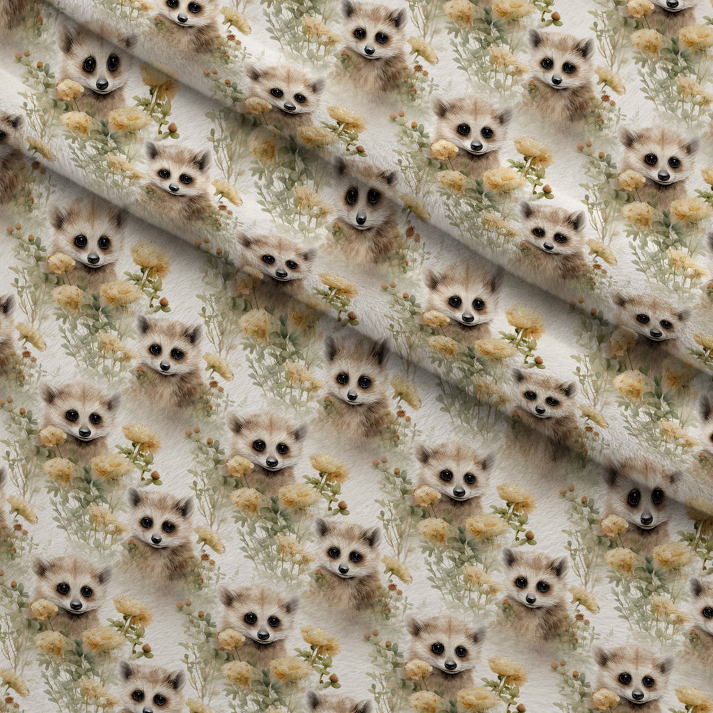 Forest Friends Pattern 10 Fleece Fabric — fleece fabric folded close-up preview (mv-fleece-v1:lying)