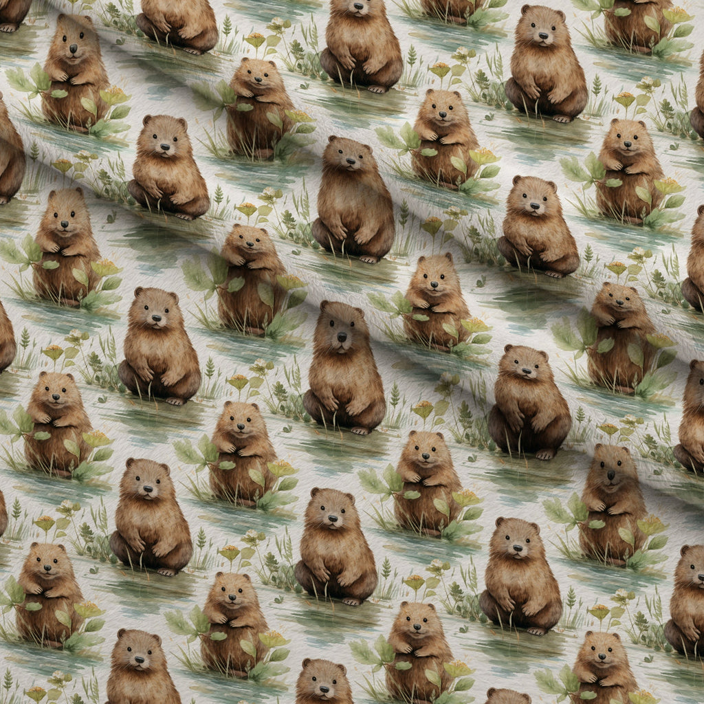 Forest Friends Pattern 12 Fleece Fabric — fleece fabric folded close-up preview (mv-fleece-v1:lying)