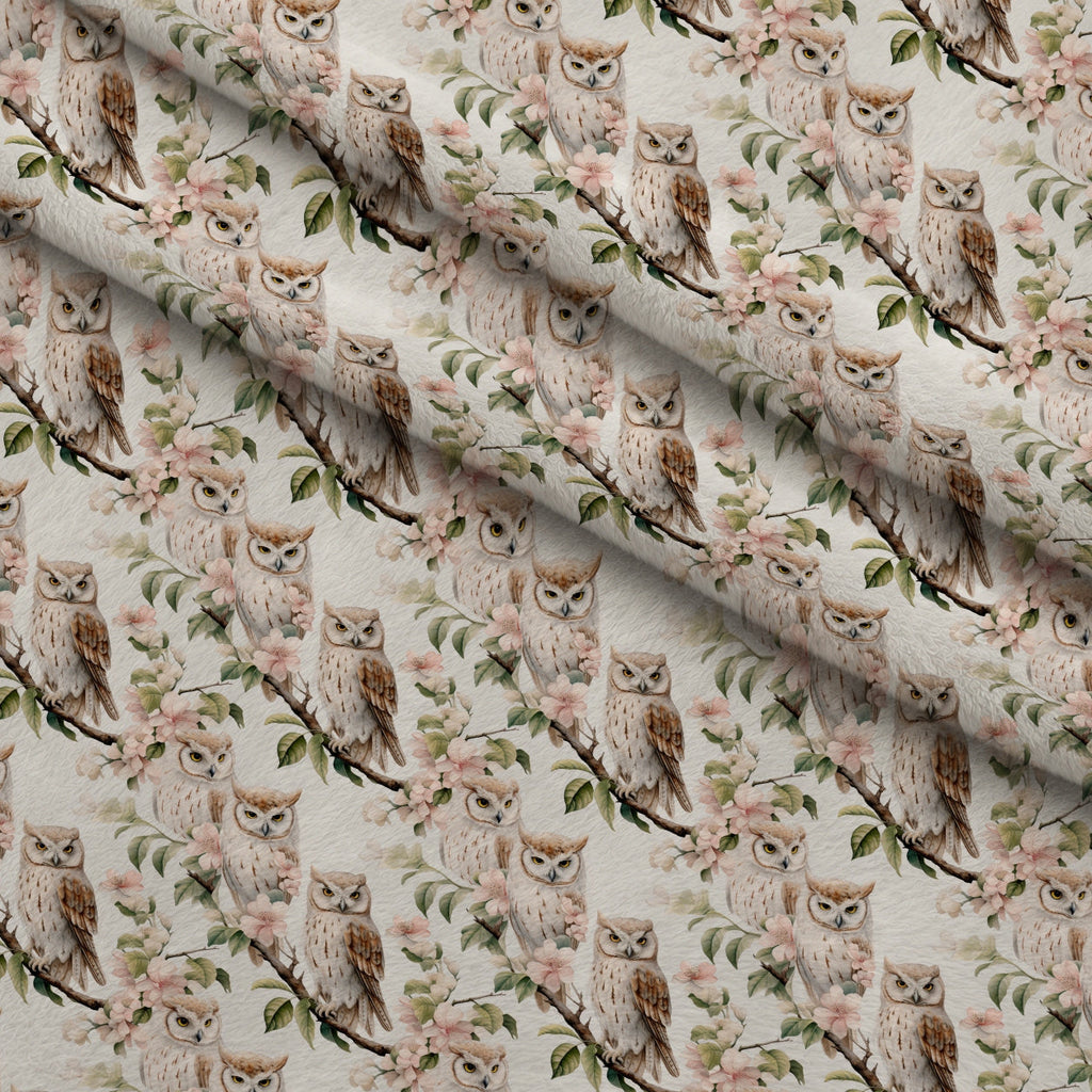 Forest Friends Pattern 2 Fleece Fabric — fleece fabric folded close-up preview (mv-fleece-v1:lying)